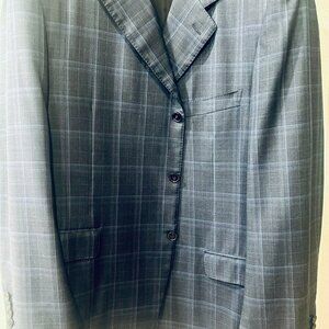 Men's Canali Navy & Blue Checkered Sport Coat